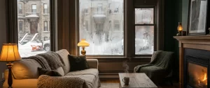 Window condensation inside a Montreal home during winter